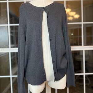 LOFT Dark Grey Buttoned Cardigan – XL